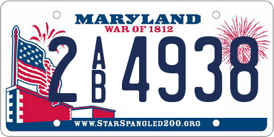MD license plate 2AB4938