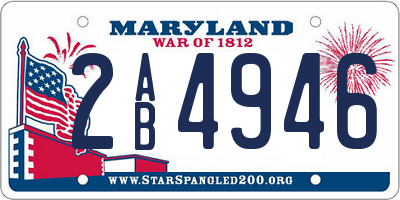 MD license plate 2AB4946