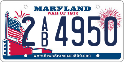 MD license plate 2AB4950