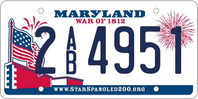 MD license plate 2AB4951