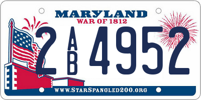 MD license plate 2AB4952