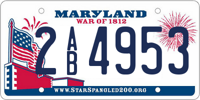 MD license plate 2AB4953