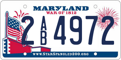 MD license plate 2AB4972