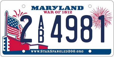 MD license plate 2AB4981