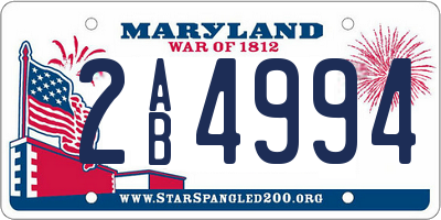 MD license plate 2AB4994