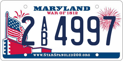 MD license plate 2AB4997