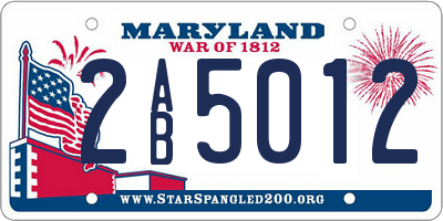 MD license plate 2AB5012