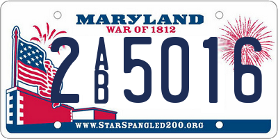 MD license plate 2AB5016