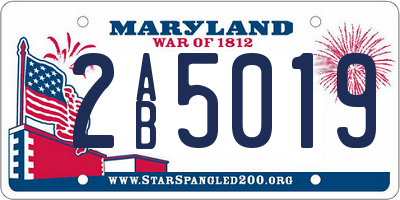 MD license plate 2AB5019