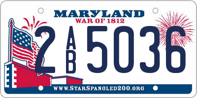 MD license plate 2AB5036