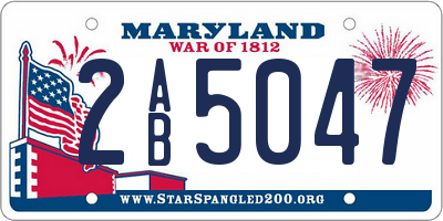 MD license plate 2AB5047