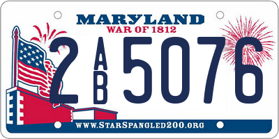 MD license plate 2AB5076