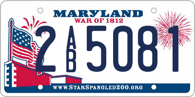 MD license plate 2AB5081
