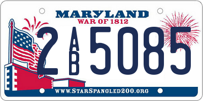 MD license plate 2AB5085