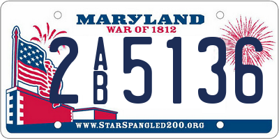 MD license plate 2AB5136