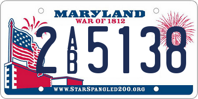 MD license plate 2AB5138