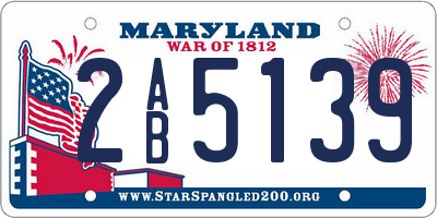 MD license plate 2AB5139