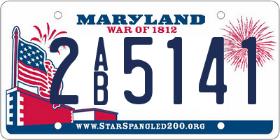 MD license plate 2AB5141