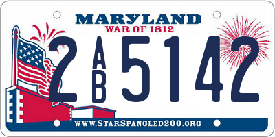 MD license plate 2AB5142