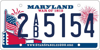 MD license plate 2AB5154