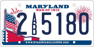MD license plate 2AB5180