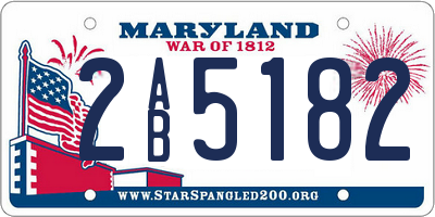 MD license plate 2AB5182