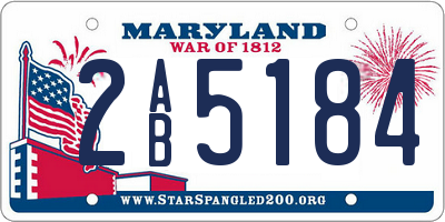 MD license plate 2AB5184