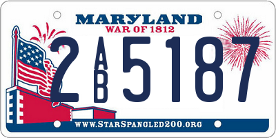 MD license plate 2AB5187