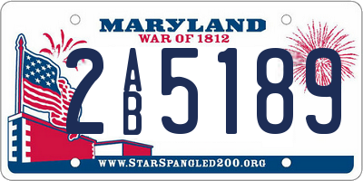 MD license plate 2AB5189