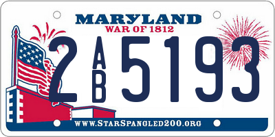 MD license plate 2AB5193