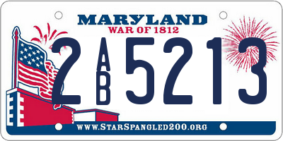 MD license plate 2AB5213
