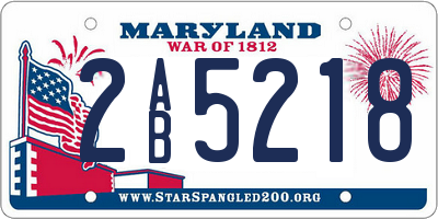 MD license plate 2AB5218
