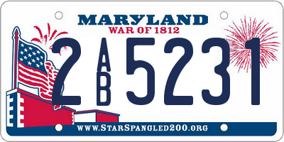 MD license plate 2AB5231