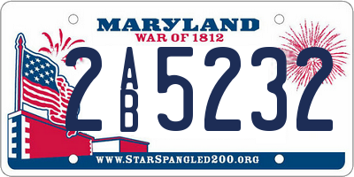 MD license plate 2AB5232
