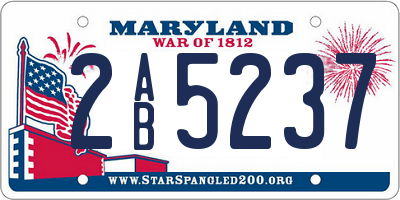 MD license plate 2AB5237
