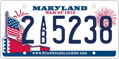 MD license plate 2AB5238