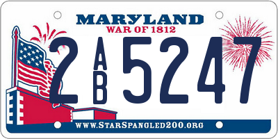 MD license plate 2AB5247
