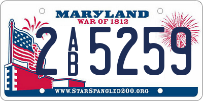 MD license plate 2AB5259