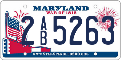 MD license plate 2AB5263