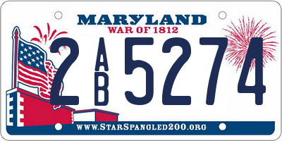 MD license plate 2AB5274