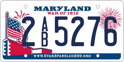 MD license plate 2AB5276