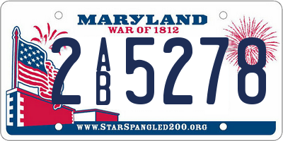 MD license plate 2AB5278