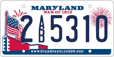 MD license plate 2AB5310