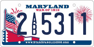 MD license plate 2AB5311