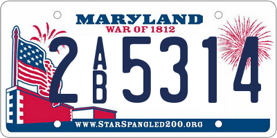 MD license plate 2AB5314