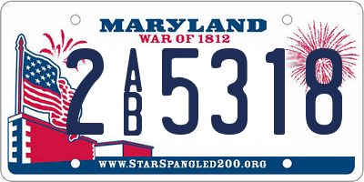 MD license plate 2AB5318