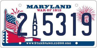 MD license plate 2AB5319