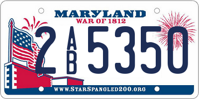 MD license plate 2AB5350