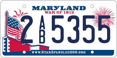 MD license plate 2AB5355