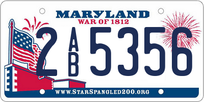 MD license plate 2AB5356
